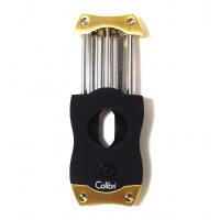 Colibri V-Cut Cigar Cutter - Black and Brushed Gold